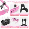 GUOUBUO Magnifying Glass with Light, 1.5X-5.0X Magnifying Glasses, Rechargeable Magnifier