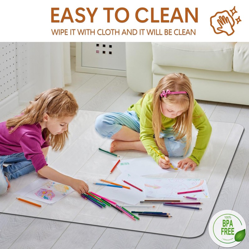HOMEK Large Office Chair Mat for Hardwood Floor- 46" x