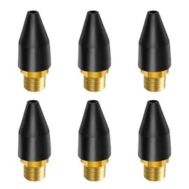 DUSCOKE Black Rubber Air Nozzle Tip Tool, Blow Gun Rubber Tip with 1/8" NPT for Air Tool Parts & Accessories, Air Hose Nozzle for Car Pump Air Compressor (6PCS)