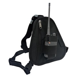 JoyRole Universal Radio Chest Harness Radio Holster Shoulder Strap Walkie Talkie chest rig Pack Pouch Holster for Baofeng Motorola EP450 Quansheng Black