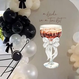 GIOGUK A Bride in A Tini Bit Decal - Bridal Shower Party Decoration Supplies, Espresso Martini Themed Wall Stickers, Bride-to-Be Anniversary Photo Shoot Background Props Decal