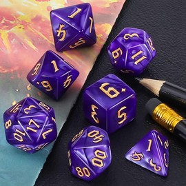 Purple Nebula Polyhedral Dice 7 PCS
