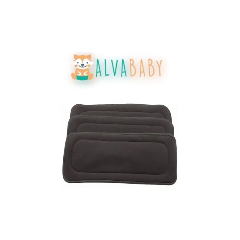 3 Absorbentes Nocturnos Charcoal 5 Capas Alva Baby Original