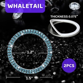 WHALETAIL 2PCS Bling Crystal Rhinestone Car Engine Start Ring Stickers, Key Ignition & Knob Decoration, Push Start Button Bling Ignition Ring Stickers for Women