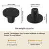 BIGLUFU 30mm Drawer Knobs, 12 Pieces Black Kitchen Cabinet Knobs,