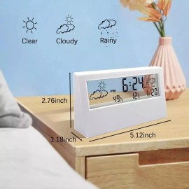 Unbranded Desk Clock, Digital Alarm Clock, Transparent Modern Design, Temperature, Humidit