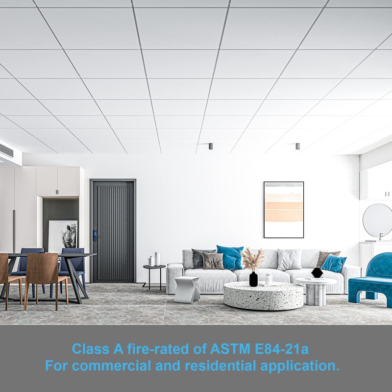 Art3d 12-Pack Smooth Drop Ceiling Tile 2ft x 2ft -