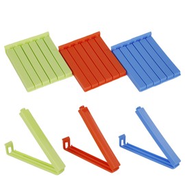 18 Pack Sealing Clip for Kitchen Plastic Bag Sealing Clips Snack Bag Plastic Sealing Clip Green Orange and Blue 4.3in