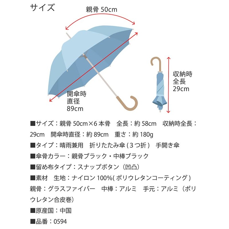 LIEBEN-0594 UV Protection Easy Mini Umbrella 3 Folding Umbrella 19.7