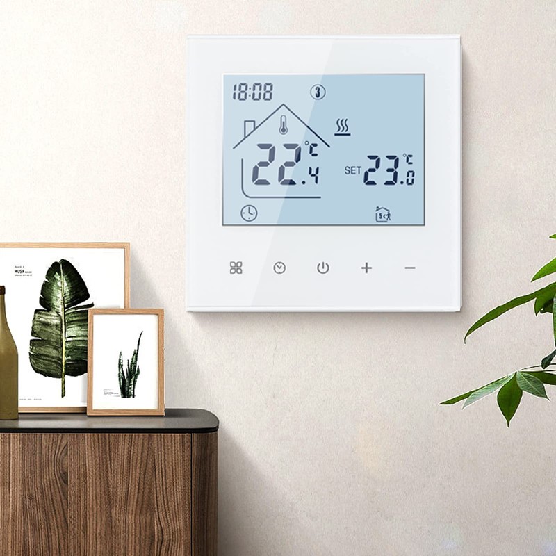Digital Thermostat Room Thermostat, LED Display Touchscreen Thermostat Controller, Weekly