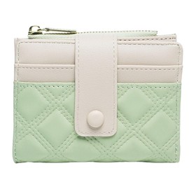 Small Wallet for Women PU Compact Bi-fold Purse Multi Compartment Credit Card Holder Coin Purse with Zip Pocket and ID Window