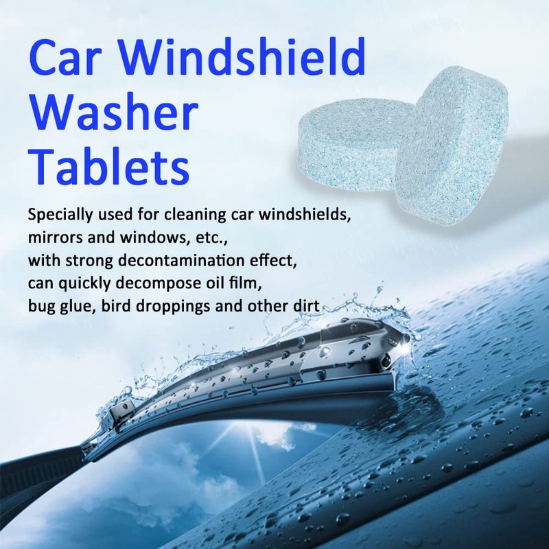 ASUBHA 50PCS Car Windshield Washer Fluid Tablets, Windshield Wipe Fluid,