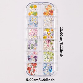 300pcs 3D Flower Nail Art Sequins Decals Colorful Mixed Flowers Leaves Design Slice Nail Flowers Ultra Wood Pulp Flakes Sequins 2