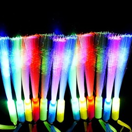ProlPings 30PC Glow Fiber Optic Wand Glow Sticks,Glow in The Dark Party Supplies Favors,4 Color 7 Light Models Neon Light up Toy fit Thanksgiving Xmas Holiday Birthday Concert Party