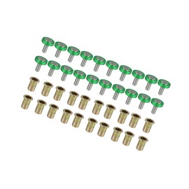 INFINAUTO 20pcs Motorcycle Green Fender Bumper Washer Bolt Nut Kit Fastener Stylish Design