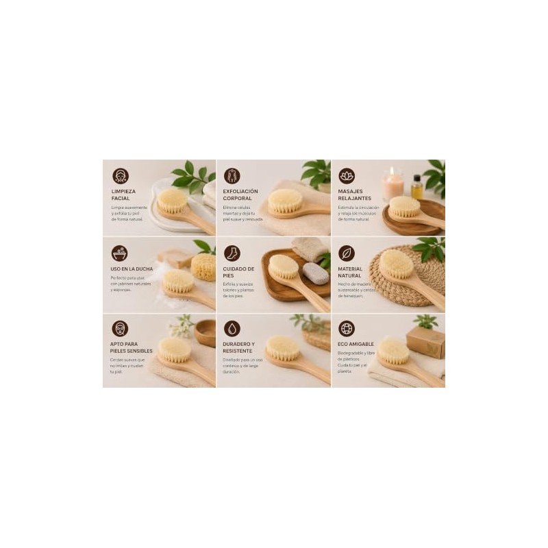 Cepillo con Mango de Madera y Cerdas de Henequén 40