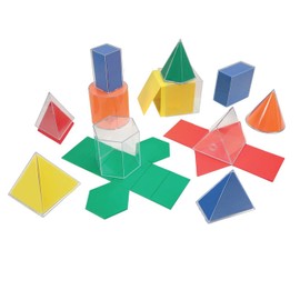 EAI Education GeoModel Jumbo Folding Geometric Shapes: 5 Sets of 11 Solids and 11 Nets