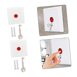 Operitacx 1 Set Emergency Button Switch Flashing Bell Stop Press Boot Opener Assembly Wired Compatible Doorbell Tailgate Power Car Cable Bell Alarm Call Button 2 Pieces