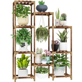Plant Stand Organiser for Indoor Outdoor, 10 Tier Tall Lightweight Plant Shelf Large Plant Rack Table Holder Flower Stand for Multiple Pots for Patio Porch Living Room Balcony Corner Garden Office Boho Decor
