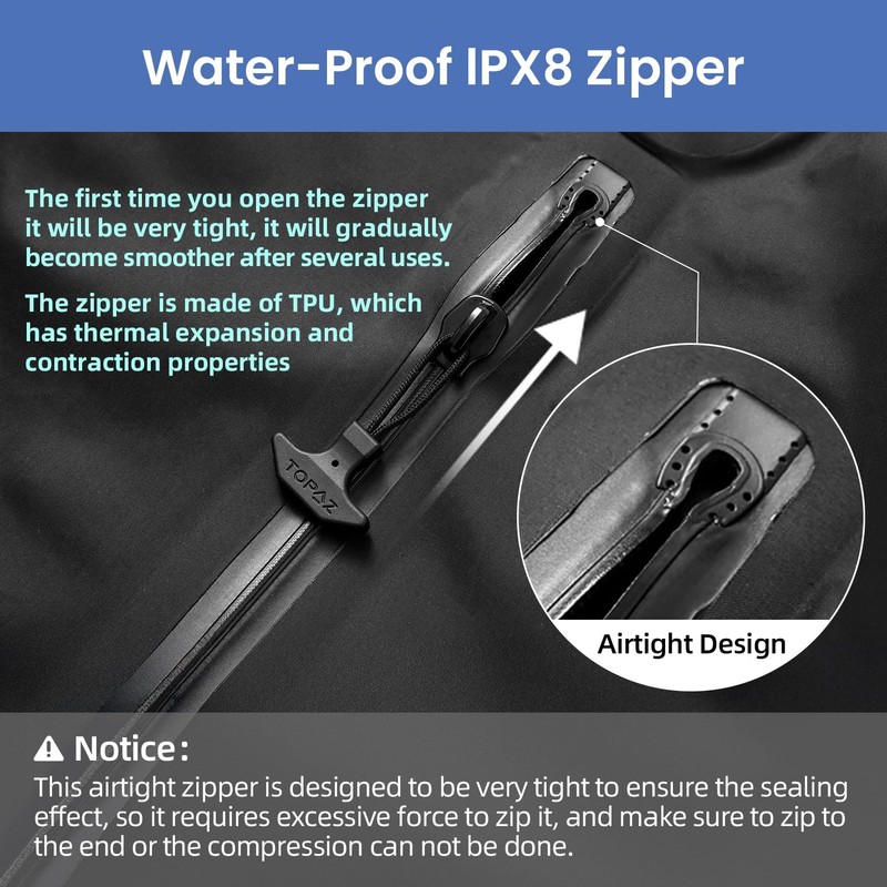 BAGAIL TPU Vacuum Bag for Travel, Reusable Compression Bag with