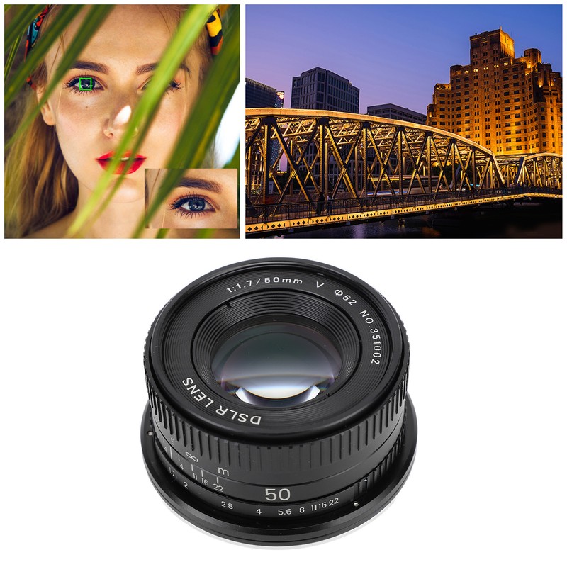 50mm F1.7 Full Frame Large Aperture Manual Focus Lens for