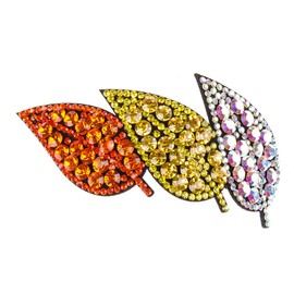 PACKOVE Colorful Rhinestone Leaf Design Hair Clip Sparkly Crystal Hairpin for Women and Girls Accessory for Parties and Daily Wear