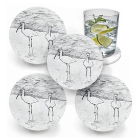 Ibis Birds Absorbent Drink Coaster set - Handmade by McCarter Coasters - 4.25 inch (4pc)
