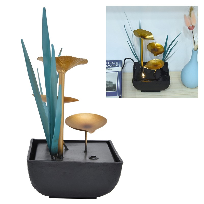 Tabletop Fountain LED Lights No Noise Compact Lightweight Classic Indoor