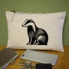 'Sitting Badger' Canvas Clutch Bag/Accessory Case (CL00043425)