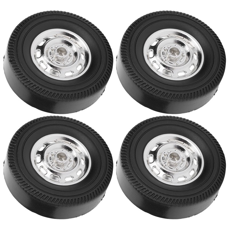4Pcs Metal Drifting Rubber Wheel Tire Replacement Accessory for WPL