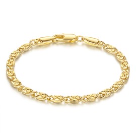 OR OLD RUBIN 14K Gold Bracelets for Women Dainty Cuban Chain Gold Bracelet for Women 6.5/7/7.5/8/9in 9in-1