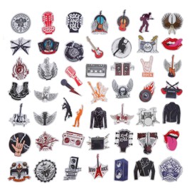 100 Pack Rock and Roll Stickers, Rock Star Party Favors, Birthday Decorations