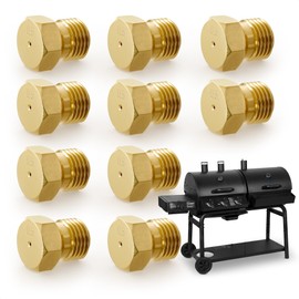 10Pcs Brass Jet Nozzle Propane Orifice Kit - Gas Stove Burner Jet Set Kitchen Stove High Pressure Nozzle Jet With 0.5mm Hole Gas Nozzle Jet Propane to Lp Gas - Grill Replacement Propane Nozzle Orifice