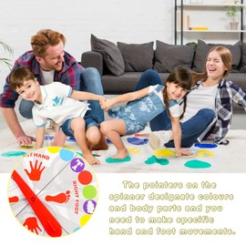 Ainvliya Twisting Game for Kids Adults, Funny Children Balance Floor Mat Game with Spinner, Classic Floor Play Mat Board Garden Games for Ages 6 and Up Family Team Puzzle Party Toy Game Indoor Outdoor