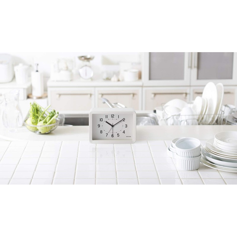 RHYTHM 8RE675SR03 Alarm Clock, Continuous Second Hand, A6 Size, Interior
