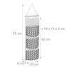 Relaxdays Hanging Organiser, 3 Compartments, Cotton, H x W: 74