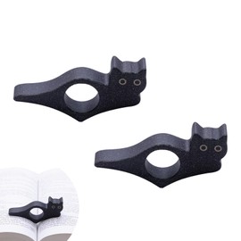 Cat Thumb Book Page Holder - ShiningUU 2PCS Reading Cat Book Holders | Cute Black Cats Design | Shaped Page Holders for Readers | Lightweight Book Accessories & Gifts for Book Lovers