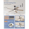 ZMISHIBO 52" Ceiling Fans with Lights, Oil Bronze Farmhouse Ceiling