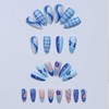 GlamRays Blue Press-on Nails Long False Nails Almonds Acrylic Nails