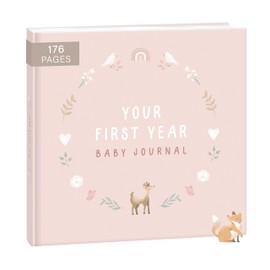 mintkind First Year Baby Journal - 176 Page Memory Book to Document Baby Milestones - Rose Hardcover - Gender Neutral Photo Album - Thoughtful Gift for Birth or Baby Shower