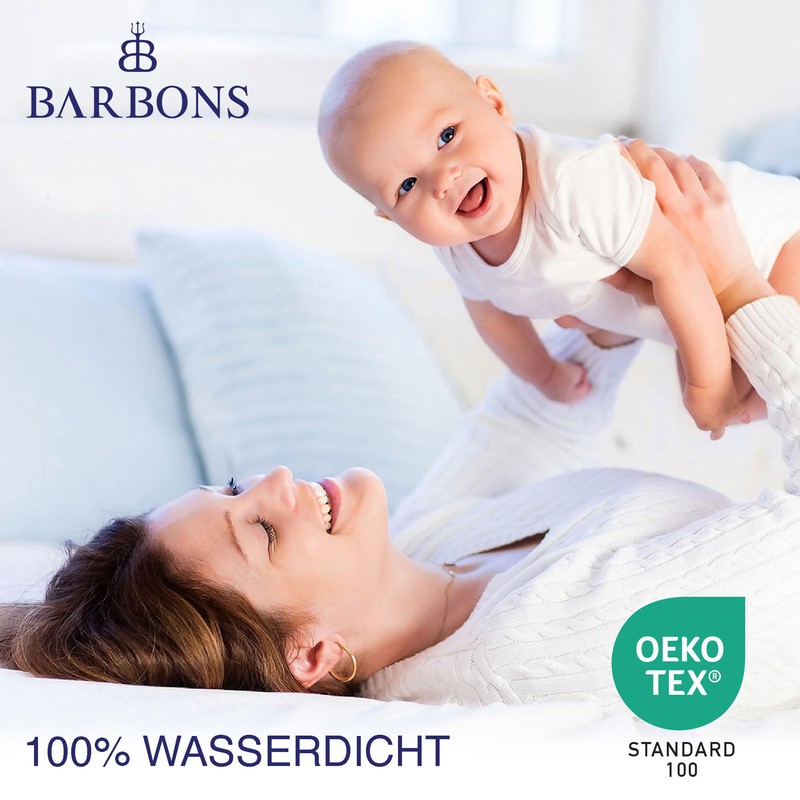 BARBONS Mattress Protector 180 x 200 - Waterproof Mattress Topper
