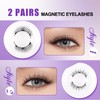 2-Pairs Reusable Magnetic Eyelashes with Applicator: Natural, No Glue or