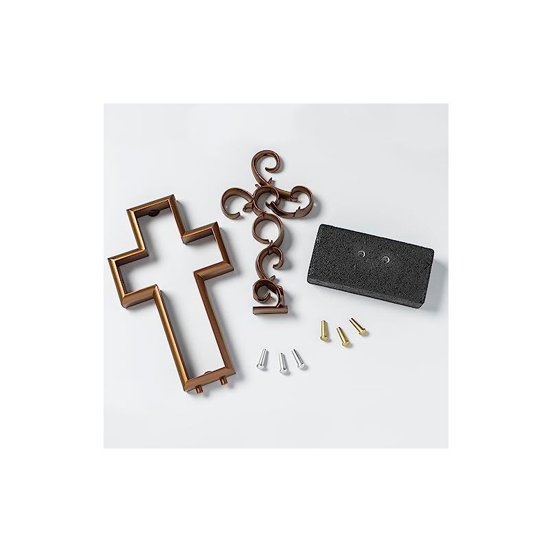 The Unity Cross® Antique Bronze Color Wedding Cross; Unity Candle