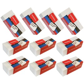 Nataraj Non-Dust Rubber Pencil White Erasers Office School Home Party Bag Filler (10 x Erasers)