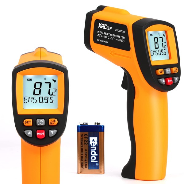 Digital Infrared Thermometer Laser Temperature Gun Alarm Setting Non-Contact Temperature