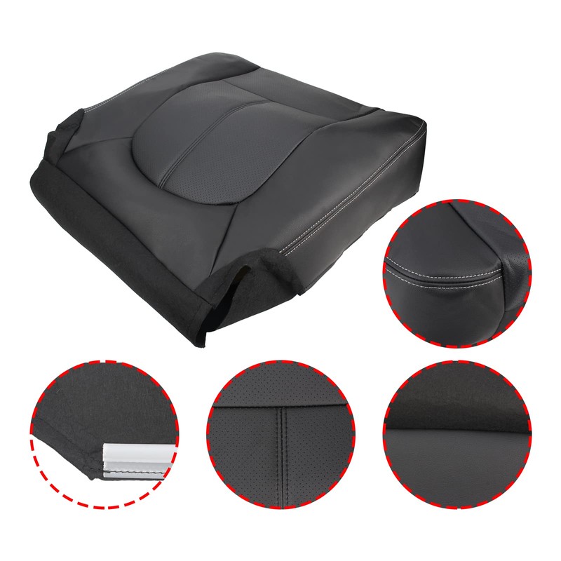 Carbhub Driver Bottom Perforated Leather Seat Cover for Ford F250