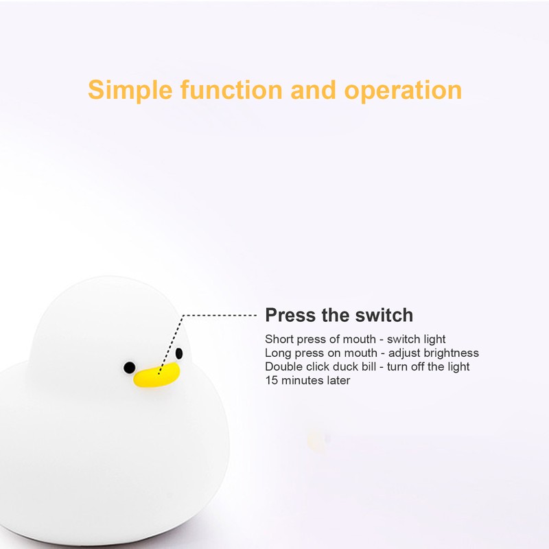 Night Light Cute Cartoon Appearance Silicone Night Lamp with Data