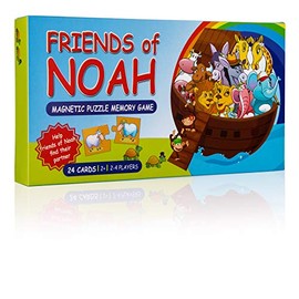 Friends of Noah Animal Puzzle - Noah’s Ark Magnetic Memory Game for Kids Biblical Education. 28 Fun Tiles, Great for Playing On a Refrigerator. Original Family Activity for Ages 3 and Up.