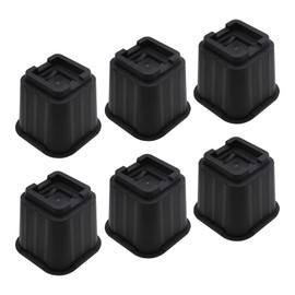 MYMULIKE Bed Risers 5 inch, Heavy Duty Bed Lifts Risers Support Up to 6000 Lbs for Sofa, Table, Couch, Chair or Desk (Set of 6, Black)