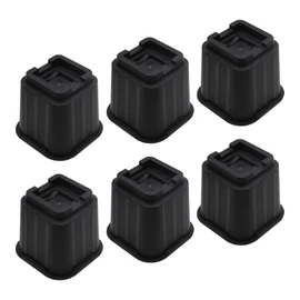 MYMULIKE Bed Risers 5 inch, Heavy Duty Bed Lifts Risers Support Up to 6000 Lbs for Sofa, Table, Couch, Chair or Desk (Set of 6, Black)